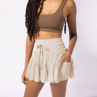 WW | Hohe Taille Minirock Mit Sicherheitsshorts