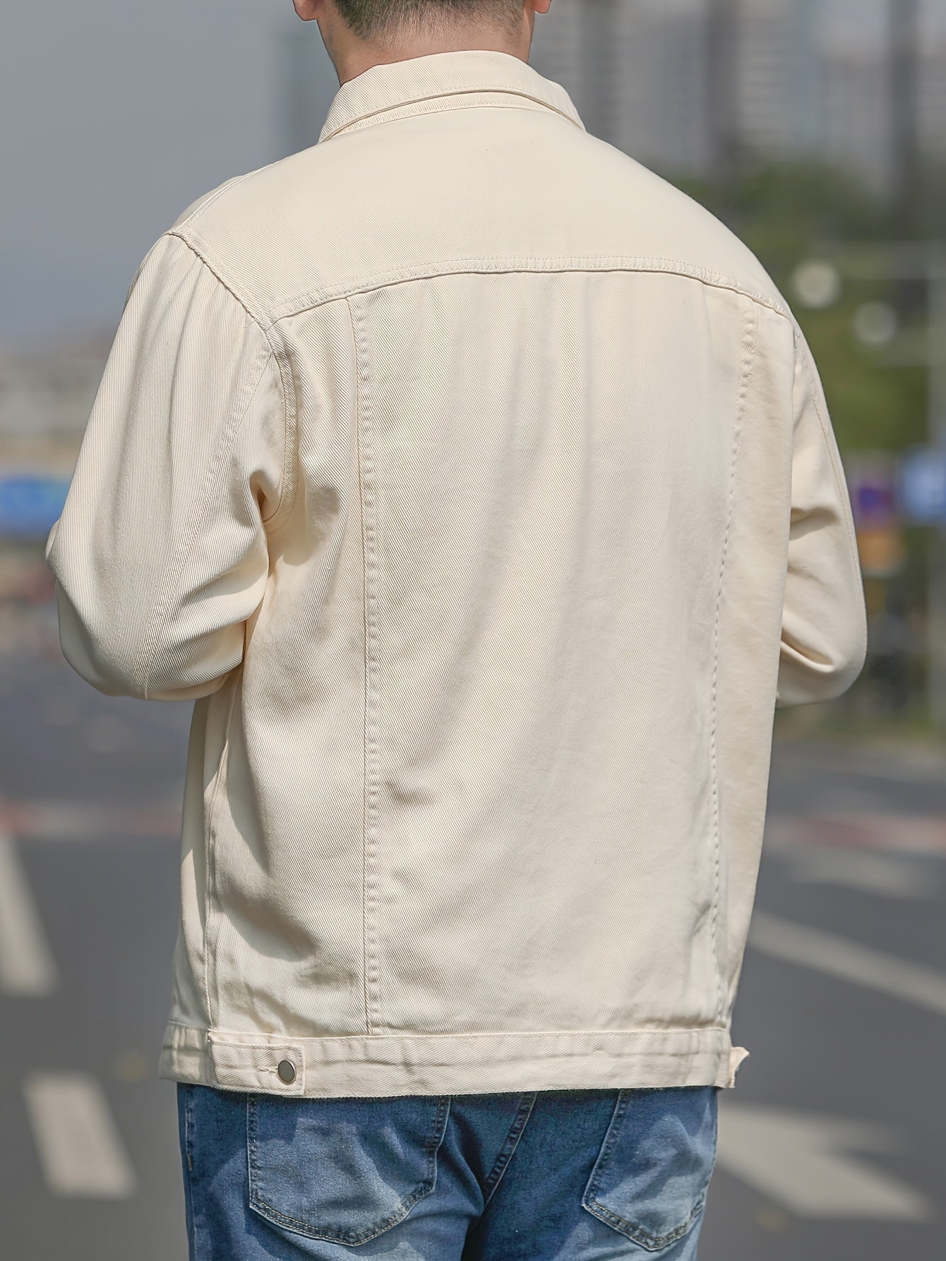 WW | Baumwoll Herrenjacke Im Lässigen Denim Stil