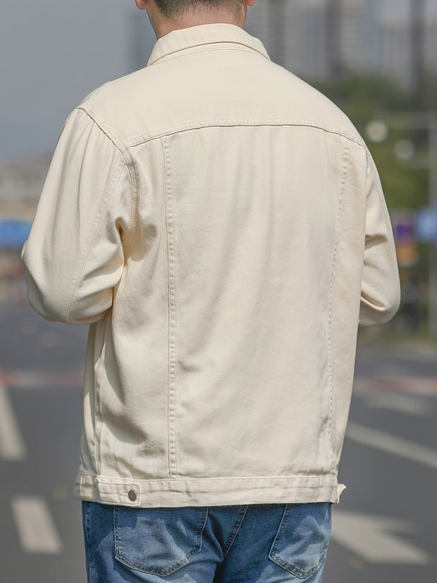 WW | Baumwoll Herrenjacke Im Lässigen Denim Stil