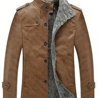 WW | herren lederjacke mit fleecefutter