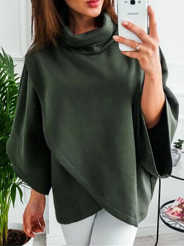 WW | Pullover Cape Lässig mit Fledermausärmeln