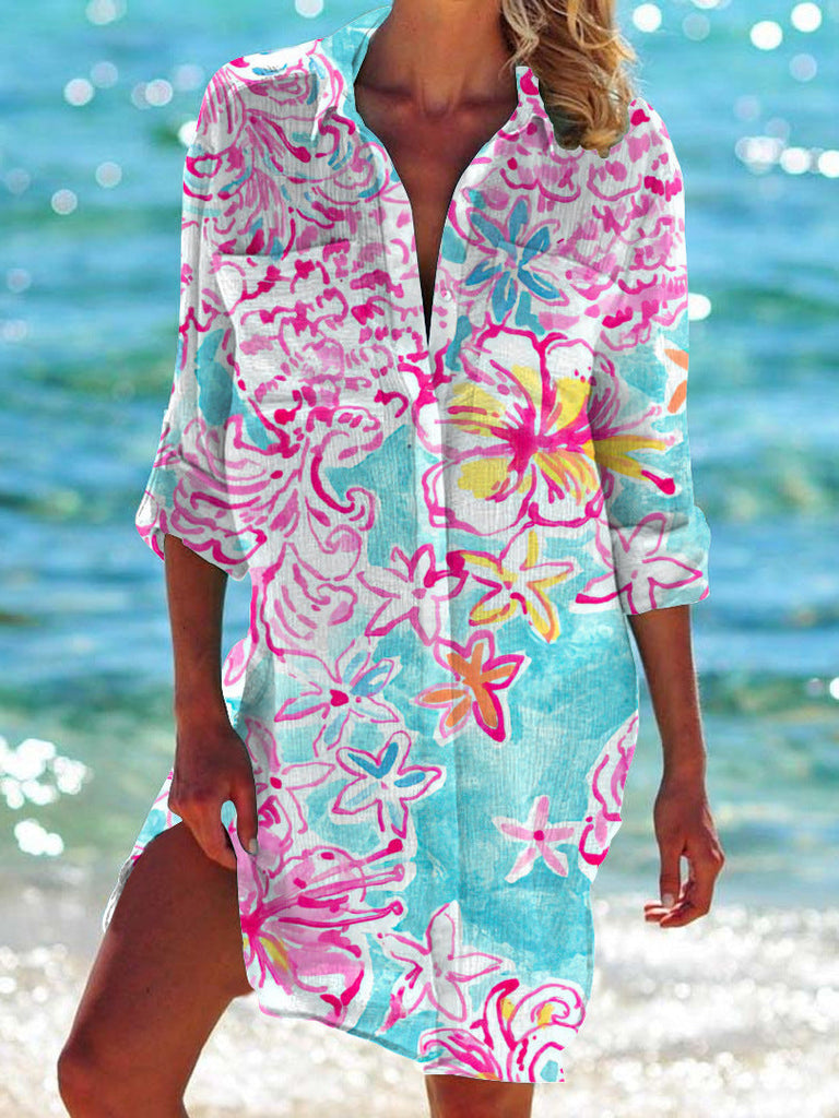 WW | Mantel Hemd Badeanzug Strickjacke Damenbekleidung Print Urlaub Strandhemd