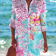 WW | Bikini Jacke Shirt Badeanzug Strickjacke Damenbekleidung Druck Urlaub Strandshirt