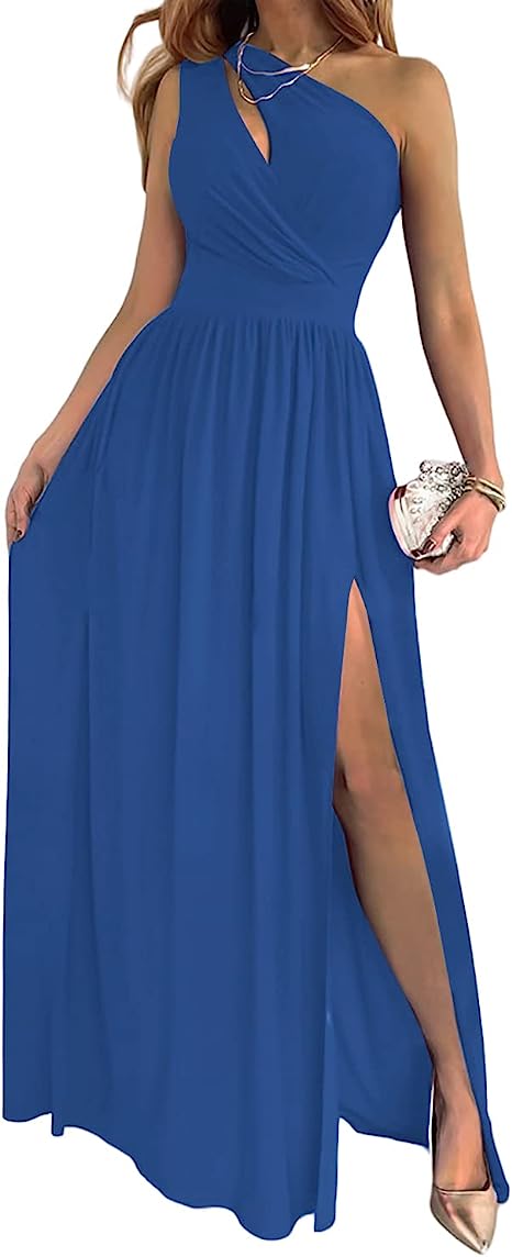 ÉléganceOne™ – One-Shoulder Maxikleid mit Schlitz & Cut-Out Detail