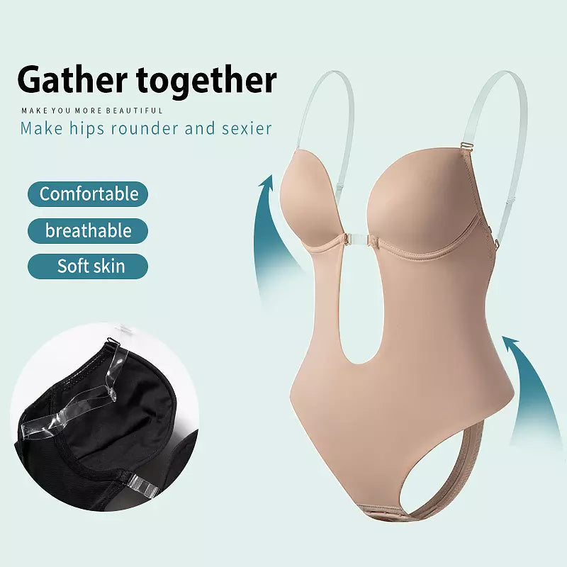 W&W Mode | Tiefer V-Ausschnitt Körperformender Bodysuit