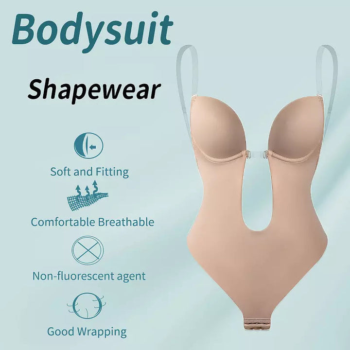W&W Mode | Tiefer V-Ausschnitt Körperformender Bodysuit