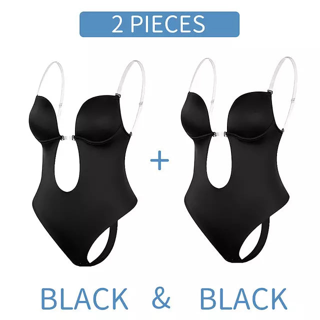 W&W Mode | Tiefer V-Ausschnitt Körperformender Bodysuit