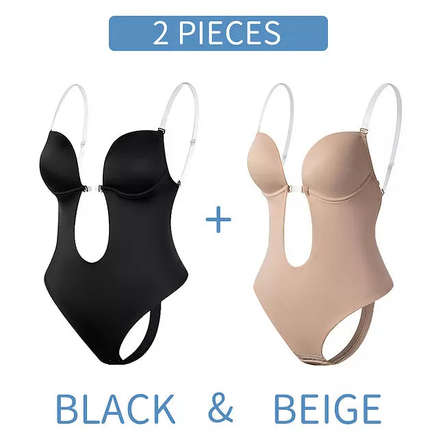 W&W Mode | Tiefer V-Ausschnitt Körperformender Bodysuit