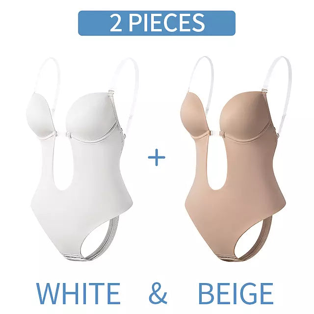 W&W Mode | Tiefer V-Ausschnitt Körperformender Bodysuit