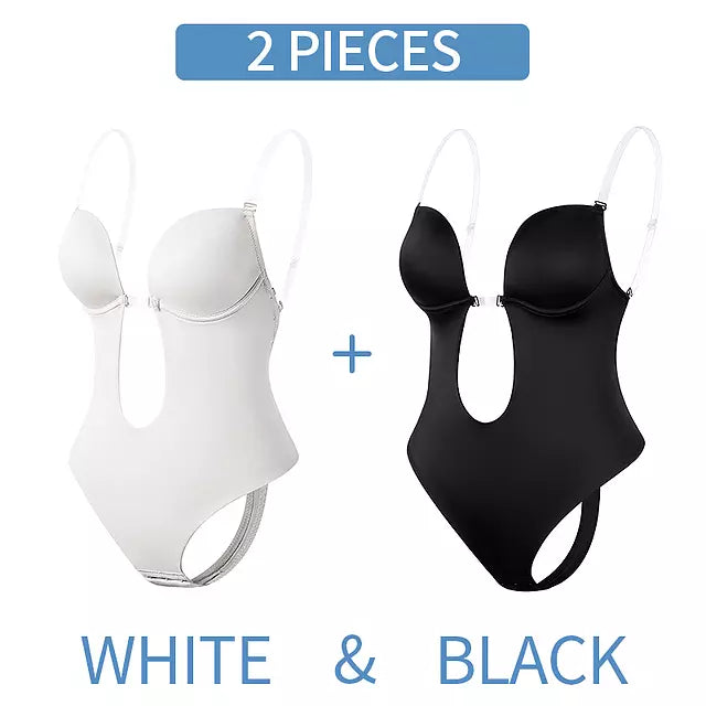 W&W Mode | Tiefer V-Ausschnitt Körperformender Bodysuit