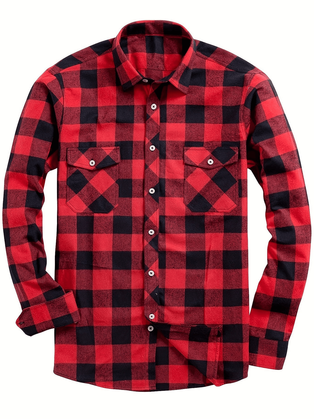 W&W Mode | Lässig Herren Bluse Hemd Lumberjack Print Shirt