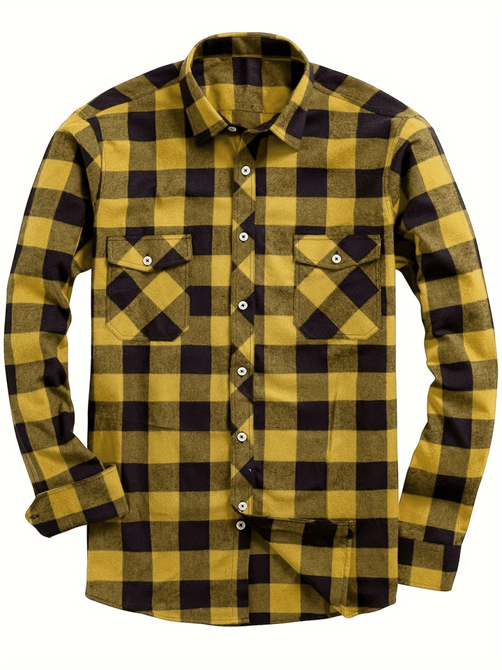 W&W Mode | Lässig Herren Bluse Hemd Lumberjack Print Shirt