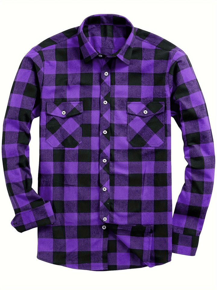W&W Mode | Lässig Herren Bluse Hemd Lumberjack Print Shirt