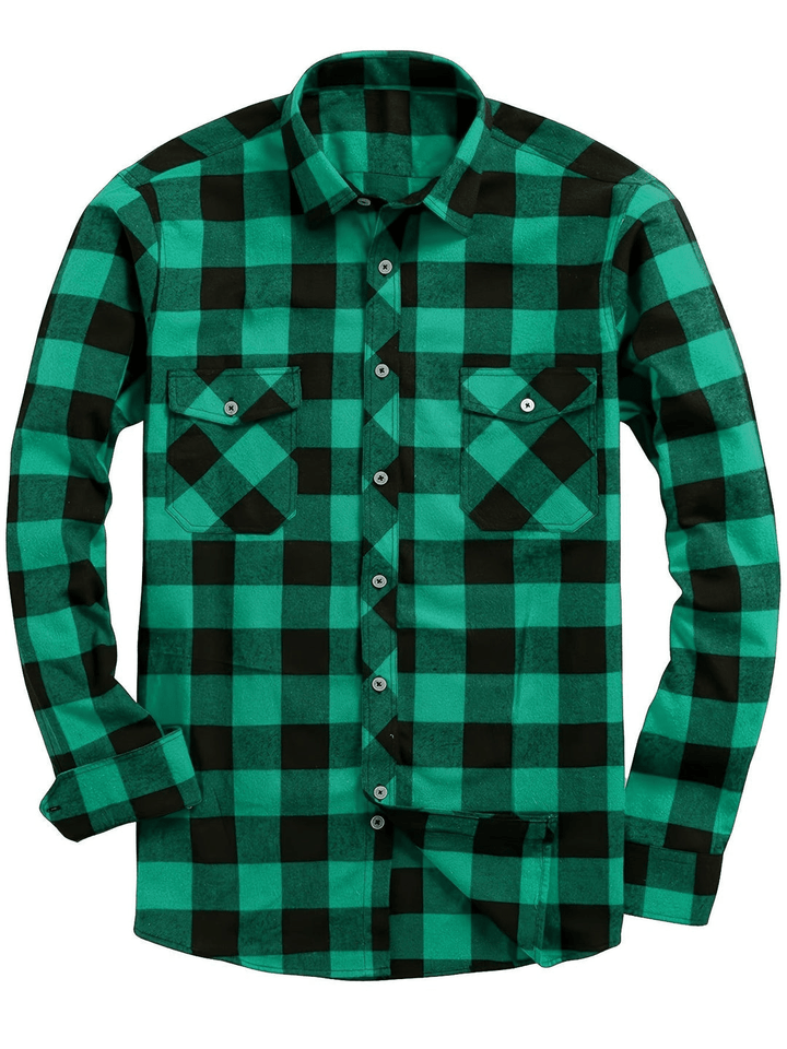 W&W Mode | Lässig Herren Bluse Hemd Lumberjack Print Shirt