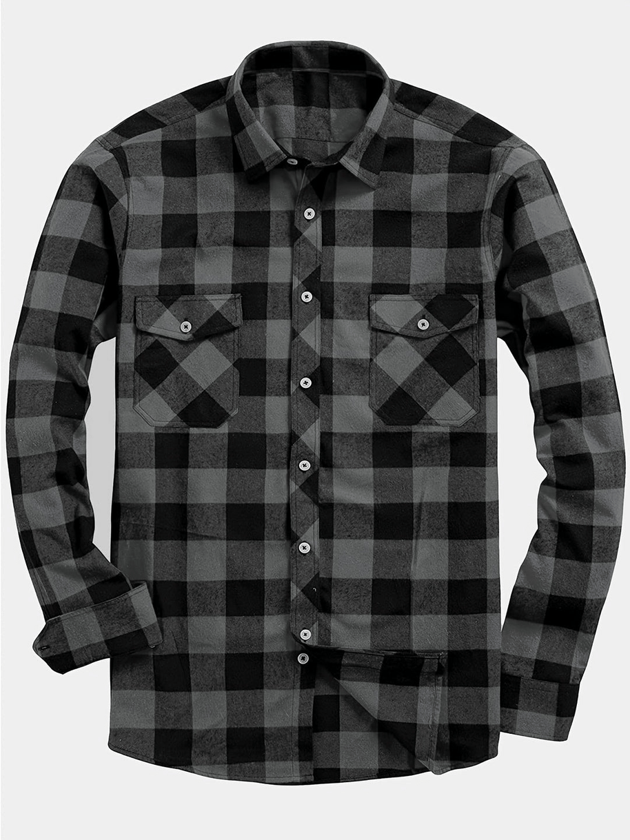 WW | Lässig Herren Bluse Hemd Lumberjack Print Shirt