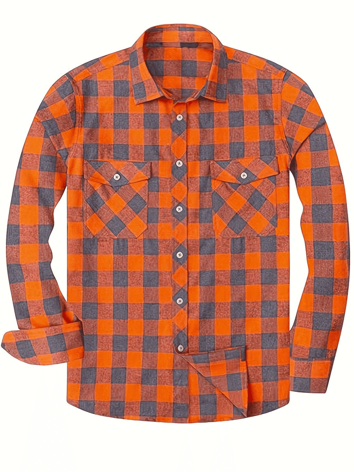 W&W Mode | Lässig Herren Bluse Hemd Lumberjack Print Shirt