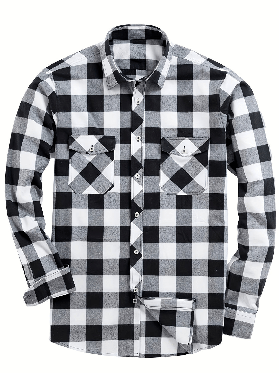 W&W Mode | Lässig Herren Bluse Hemd Lumberjack Print Shirt