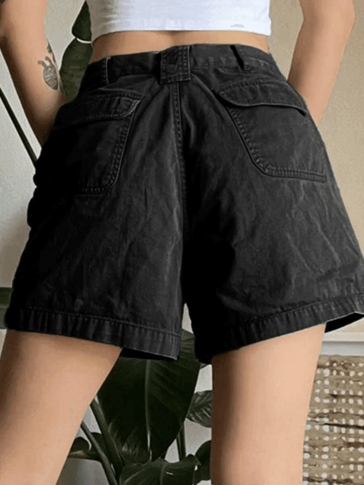 W&W Mode | Denim Gerade Bein Cargo Shorts