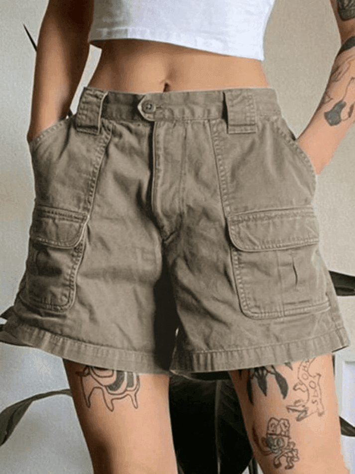 W&W Mode | Denim Gerade Bein Cargo Shorts