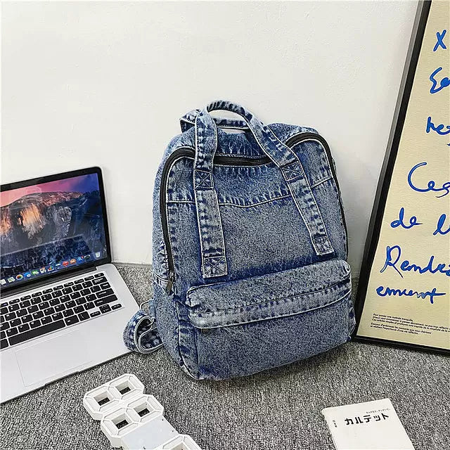 WW | Denim Damen Rucksack große Kapazität Tasche