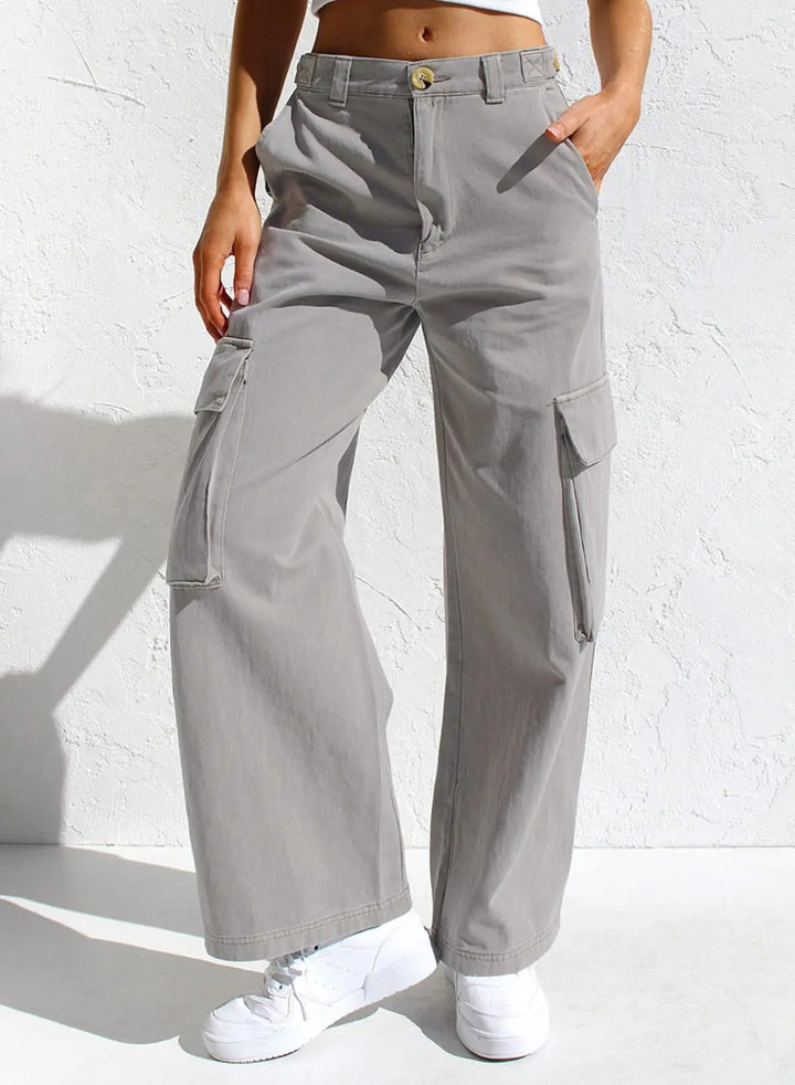 W&W Mode | Baggy Baumwoll Cargo Hose Mit Taschen