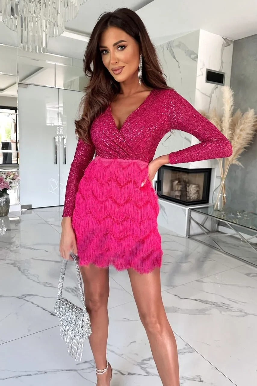 W&W Mode | Stilvolles Partykleid Mit Federpailletten