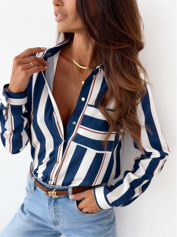 W&W Mode Bluse | Aufgeräumte Damenbluse mit Satindruck