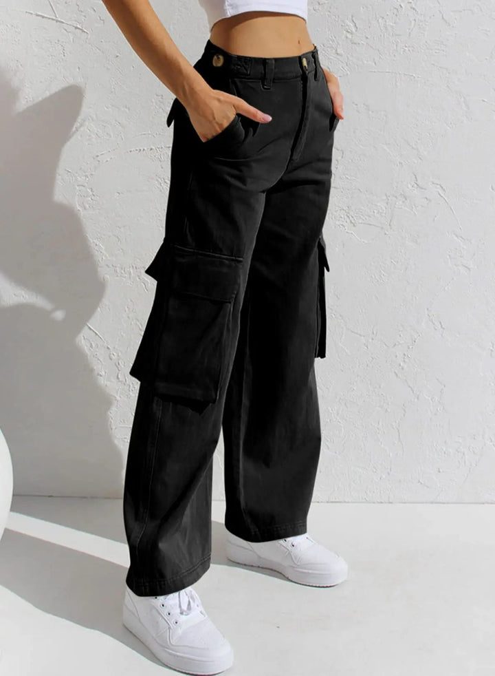 W&W Mode | Baggy Baumwoll Cargo Hose Mit Taschen