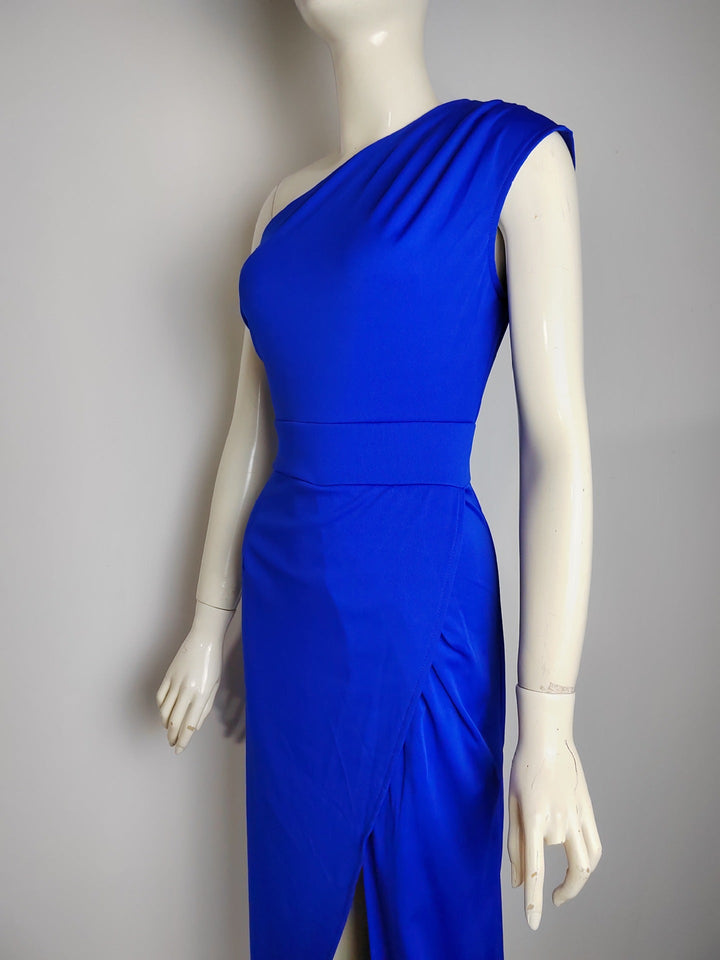 W&W Mode Elegante Formelle Solide Schlitz Asymmetrisch Schräg Kragen Abendkleider