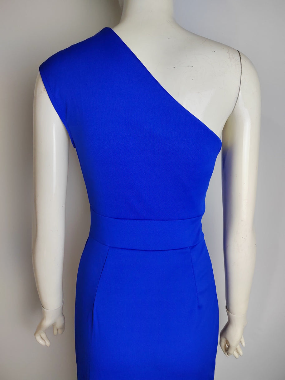 W&W Elegante Formelle Solide Schlitz Asymmetrisch Schräg Kragen Abendkleider