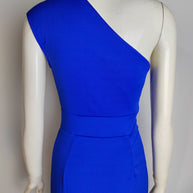 W&W Elegante Formelle Solide Schlitz Asymmetrisch Schräg Kragen Abendkleider