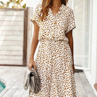 WW Casual Kleid | Gepunktetes kurzärmeliges Sommerkleid