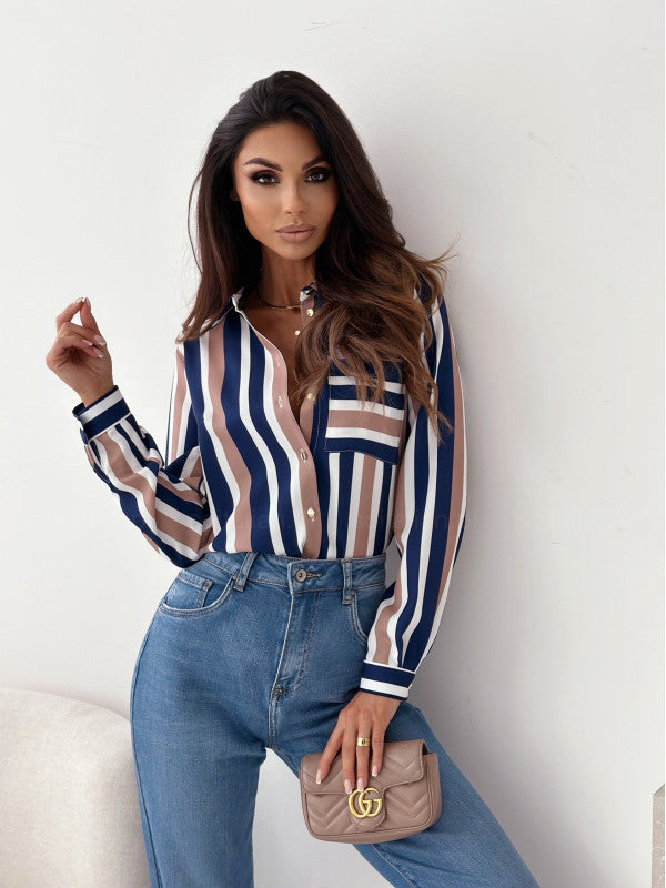 W&W Mode Bluse | Aufgeräumte Damenbluse mit Satindruck