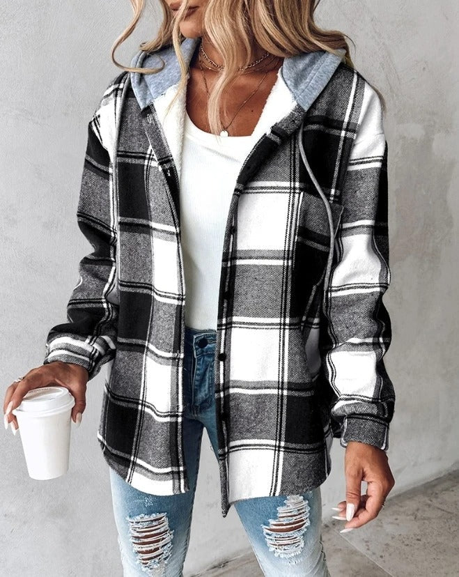 W&W Mode | Bequemer Kapuzenpullover Mit Karomuster