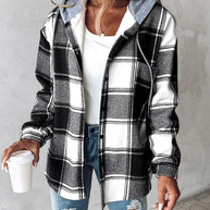 WW | Bequemer Kapuzenpullover Mit Karomuster
