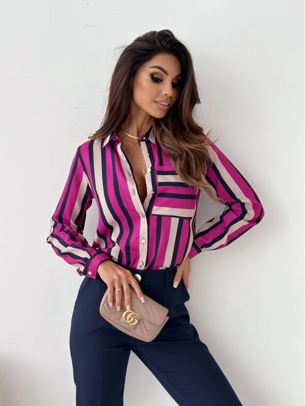 W&W Mode Bluse | Aufgeräumte Damenbluse mit Satindruck