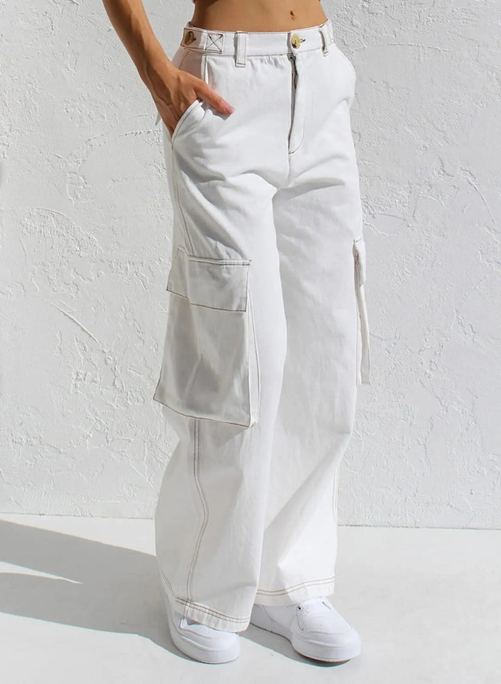 W&W Mode | Baggy Baumwoll Cargo Hose Mit Taschen