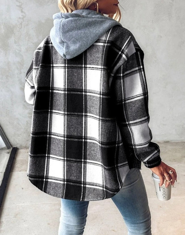 WW | Bequemer Kapuzenpullover Mit Karomuster