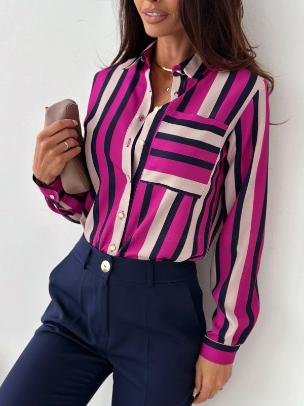 W&W Mode Bluse | Aufgeräumte Damenbluse mit Satindruck