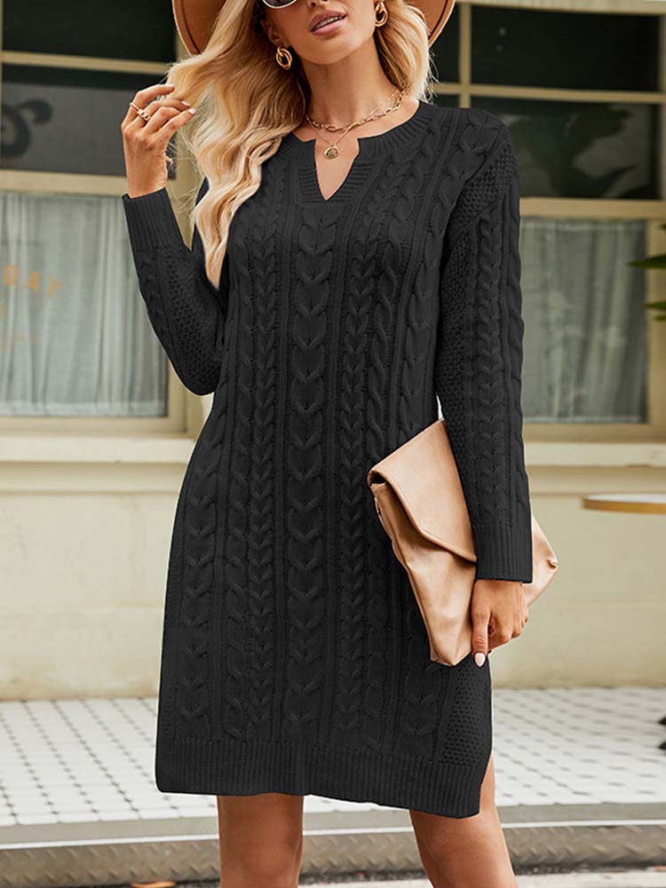 W&W Mode - Schwarzes Strickkleid