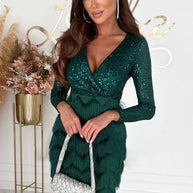 WW | Stilvolles Partykleid Mit Federpailletten