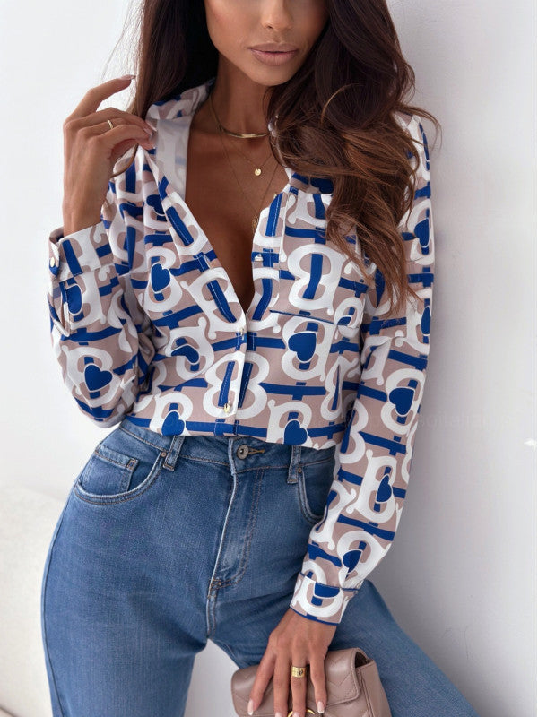 WW Bluse | Aufgeräumte Damenbluse mit Satindruck