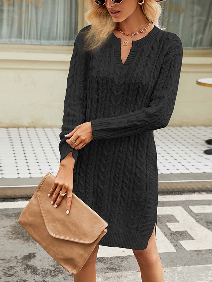 W&W Mode - Schwarzes Strickkleid