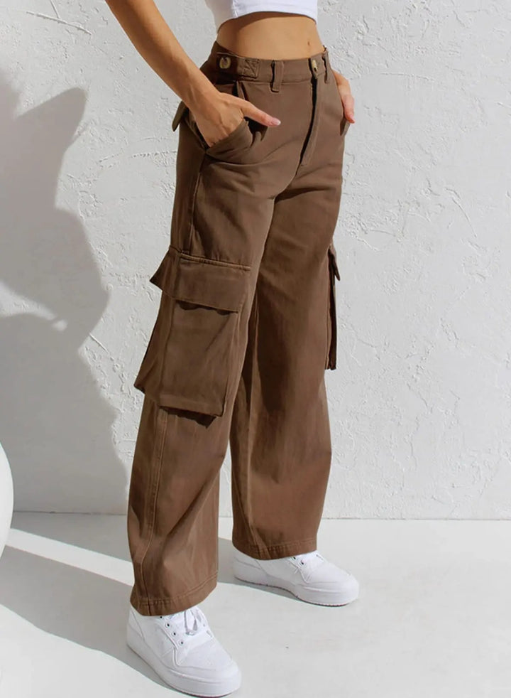 W&W Mode | Baggy Baumwoll Cargo Hose Mit Taschen