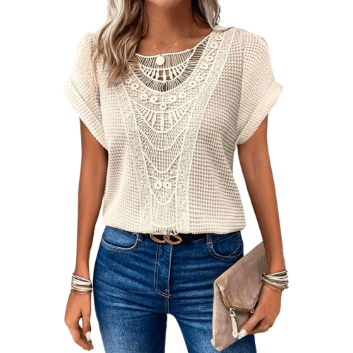 WW | Damen Top Kurzarmtop Mit Weiblichem Touch Elegant
