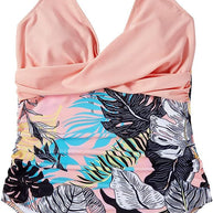 WW Neckholder-Badeanzug mit V-Ausschnitt und Aufdruck