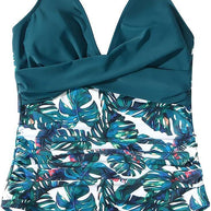 WW Neckholder-Badeanzug mit V-Ausschnitt und Aufdruck