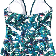 WW Neckholder-Badeanzug mit V-Ausschnitt und Aufdruck