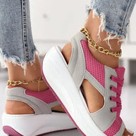 Gina™ – Sandalen mit kontrastfarbenem Schnürausschnitt Letzter Tag Rabatt]