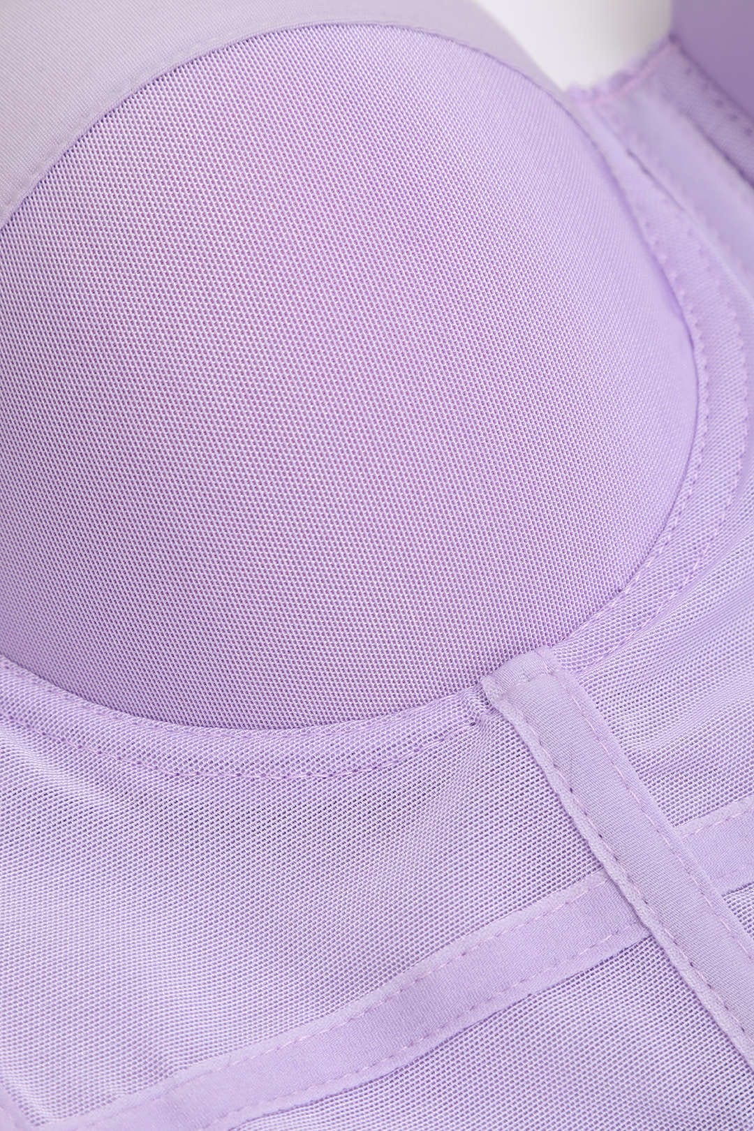 WW | Figurbetontes Bustier Top Mit Bügel Cups Und Transparenter Mesh Struktur
